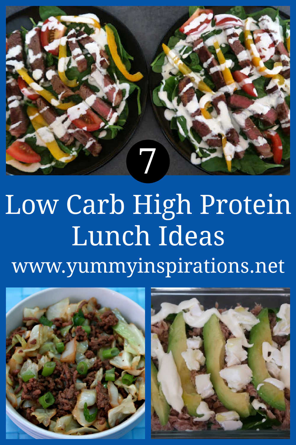 7 Low Carb High Protein Lunch Ideas - Easy Low-Carb High-Protein Meals to make for Lunches - With the full video recipes.