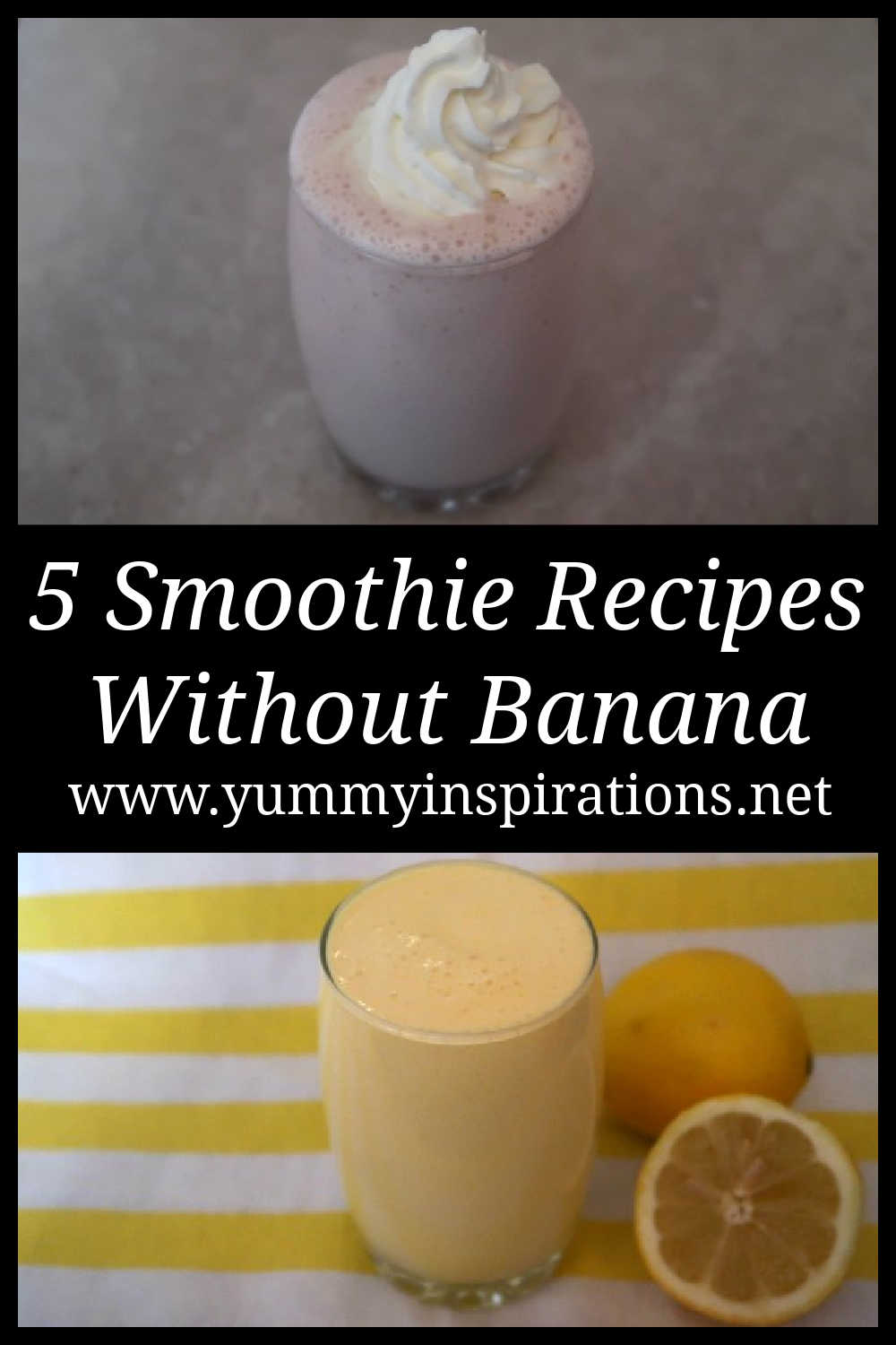 5 Smoothie Recipes Without Banana - How To Make Good and Creamy Easy Fruit Smoothies with no bananas - with the full video tutorials.