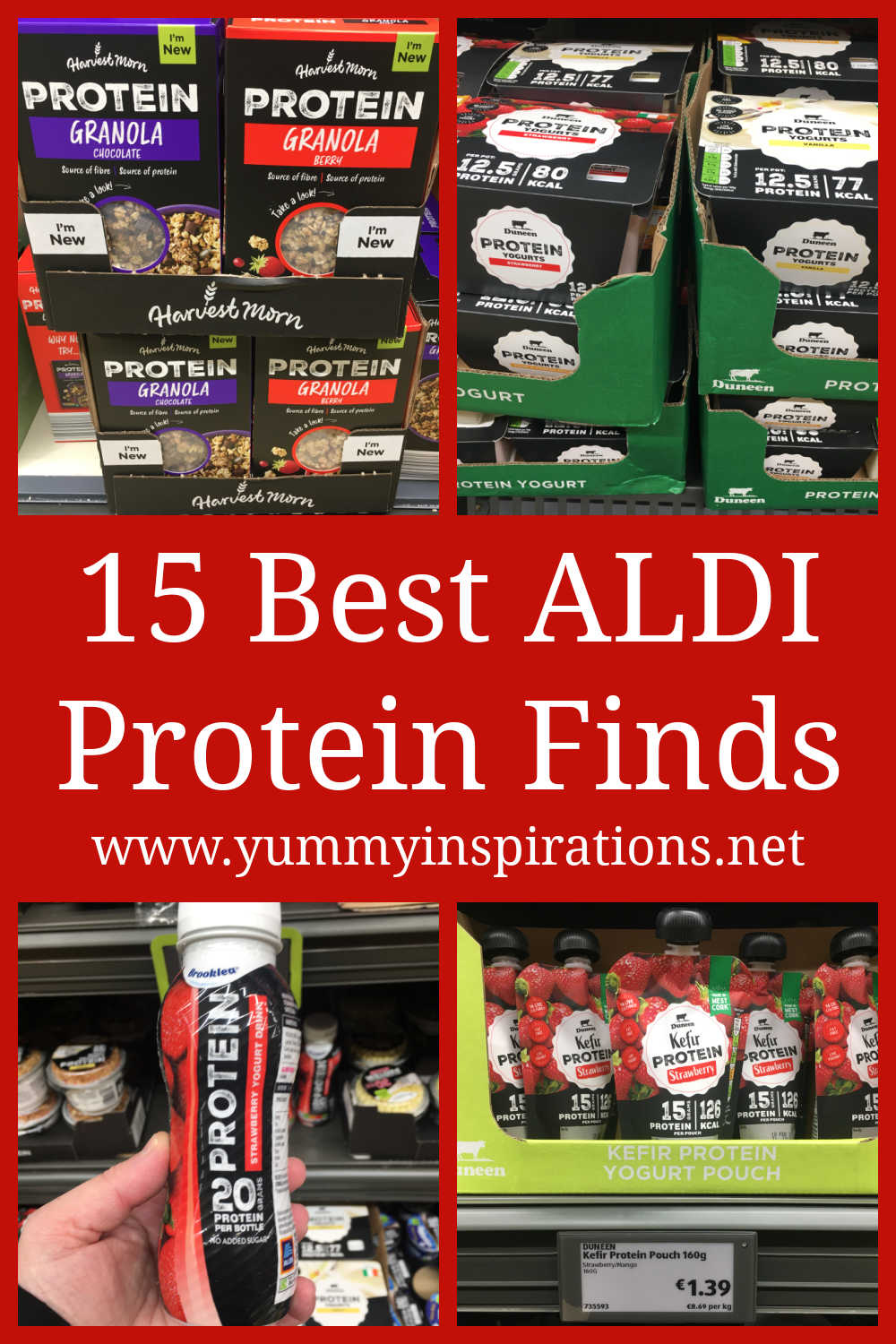 Aldi Protein Finds - a look at the 15 best high protein food products that are available at budget friendly Aldi supermarkets - with a video store tour.