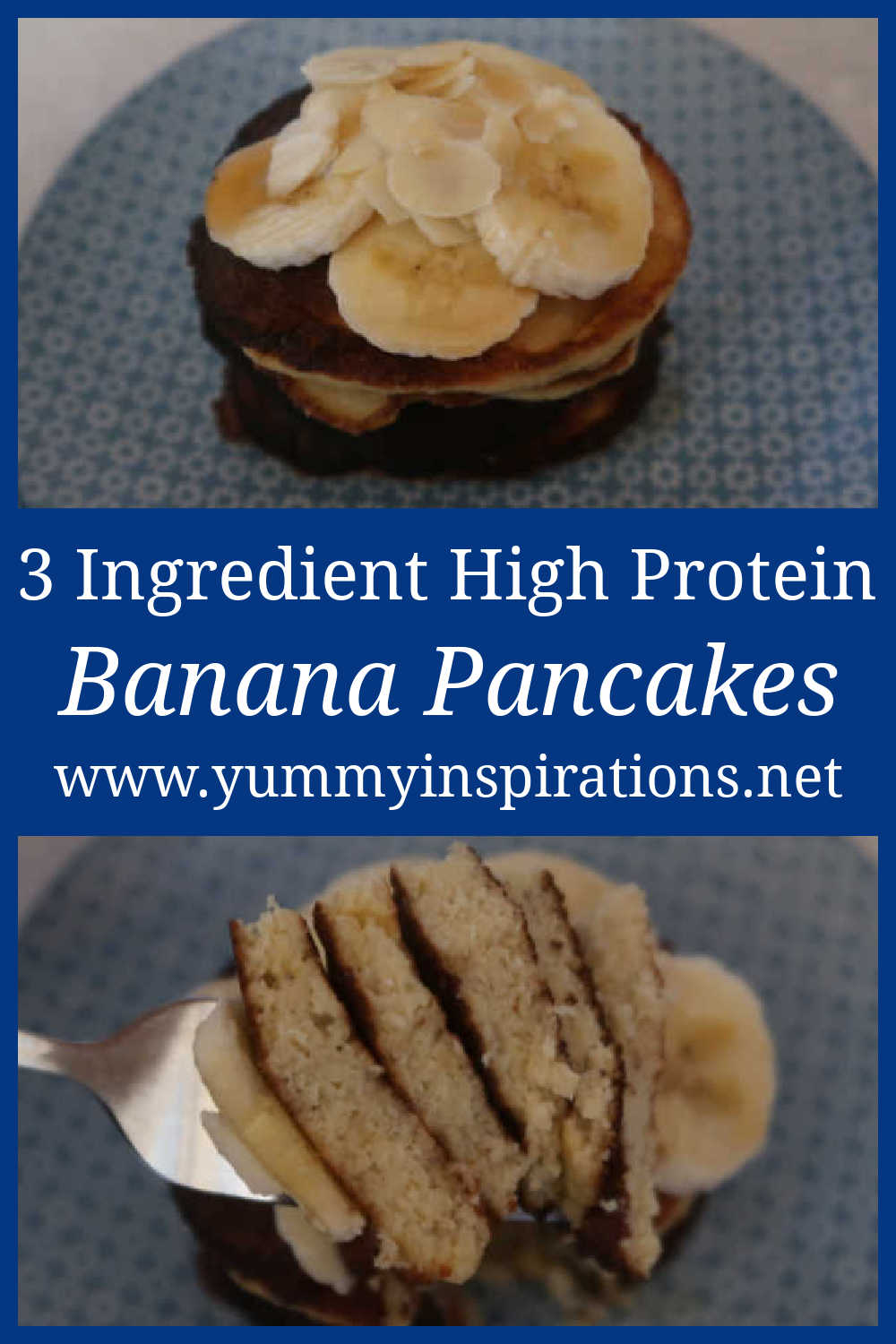 High Protein Banana Pancakes Recipe - How to make the best easy 3 ingredient healthy gluten free and dairy free pancakes - with the video tutorial.