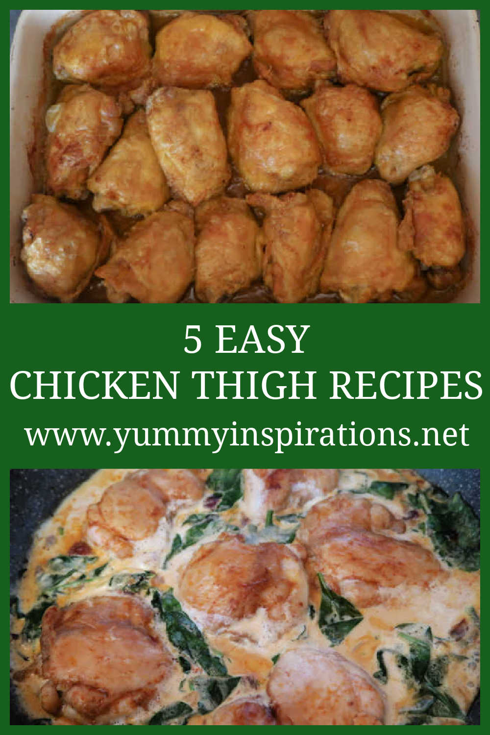 Easy Chicken Thigh Recipes - How to make 5 hearty quick and healthy homemade meals with chicken thighs - with the video tutorials.