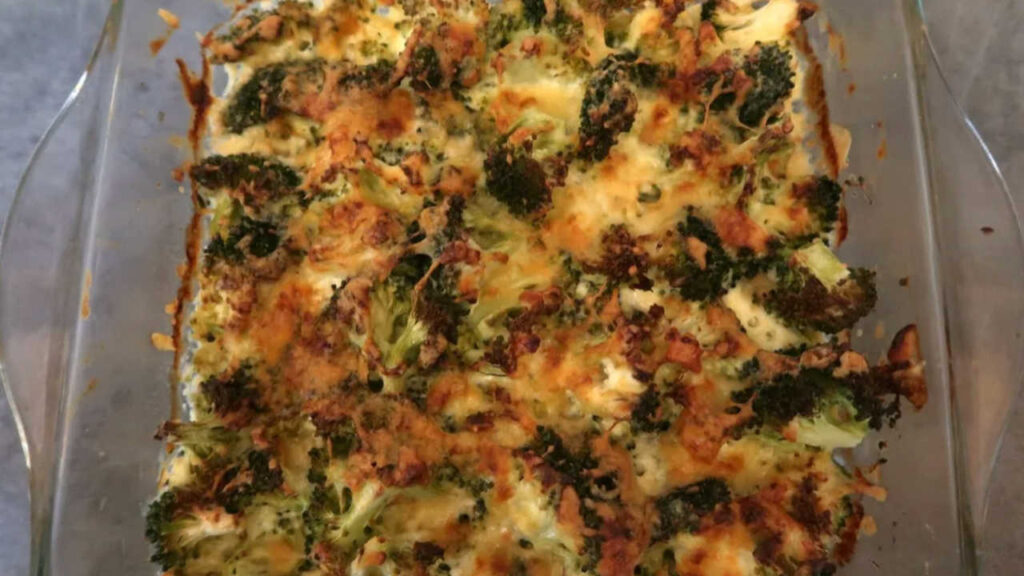 Cheesy Broccoli Casserole Recipe - How to make an easy 4 ingredient broccoli cheese casserole