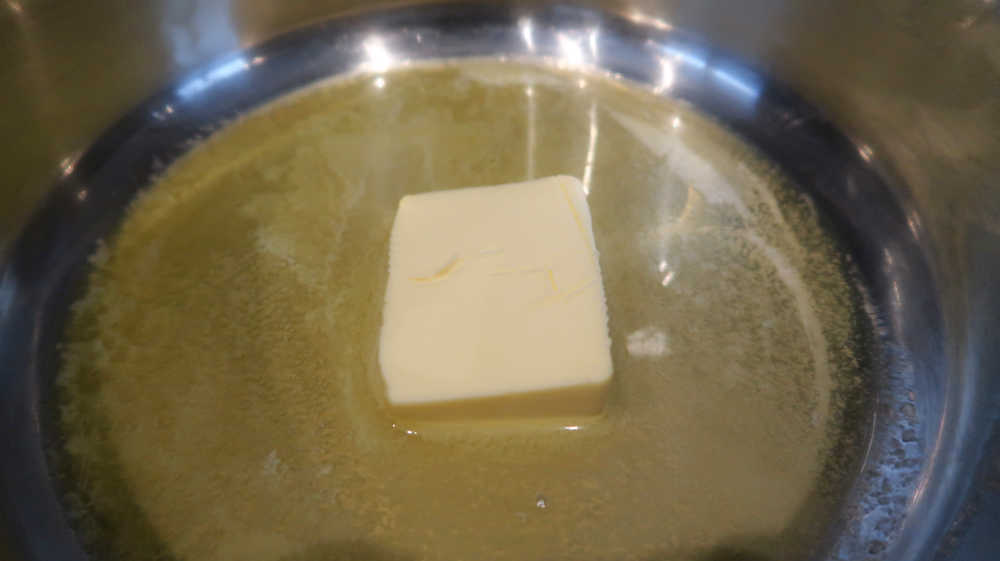 Melting butter in a small saucepan