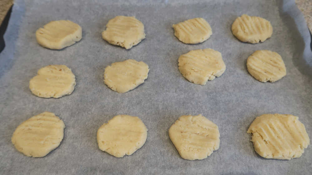 Tray ready for the oven