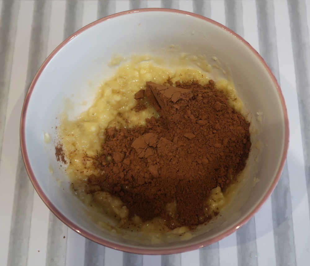 Adding cocoa powder