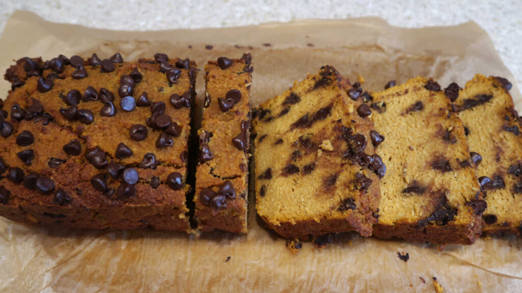 Pumpkin Chocolate Chip Bread Recipe with almond flour and cinnamon