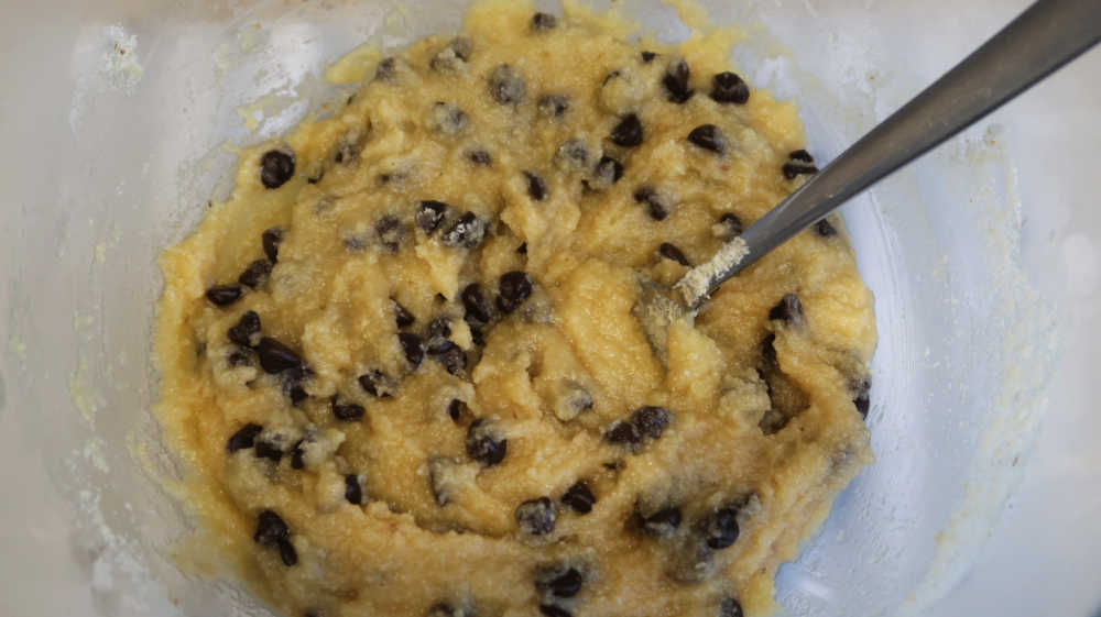 Cookie dough chilled from the fridge