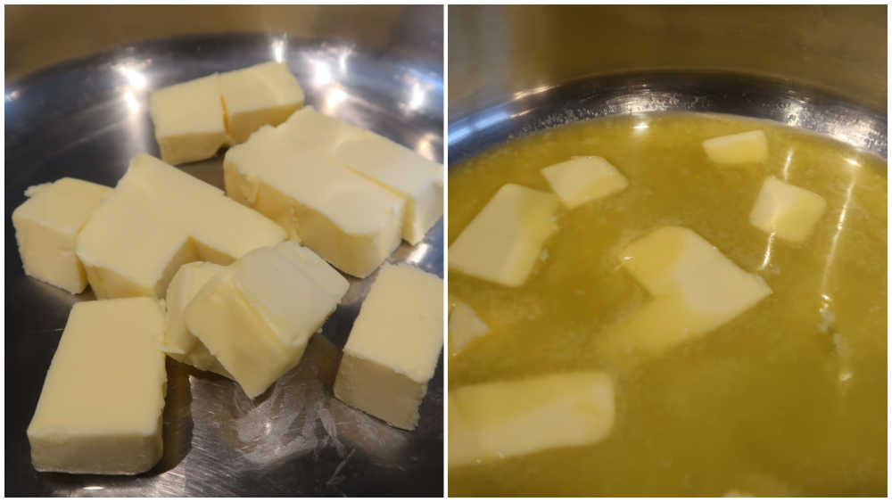 Melting the butter in a small saucepan