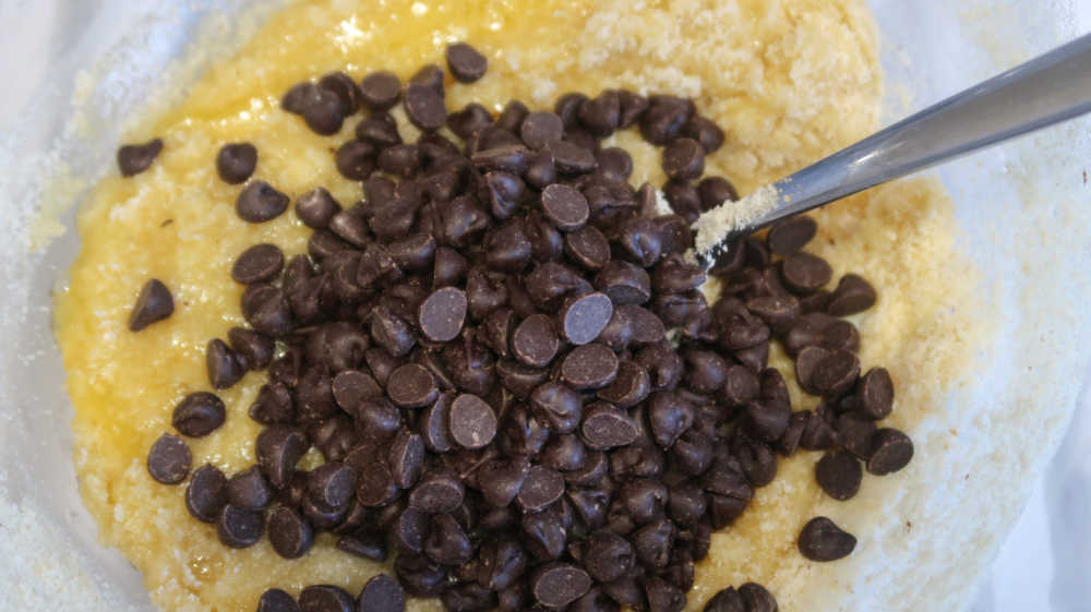 Mixing through the chocolate chips